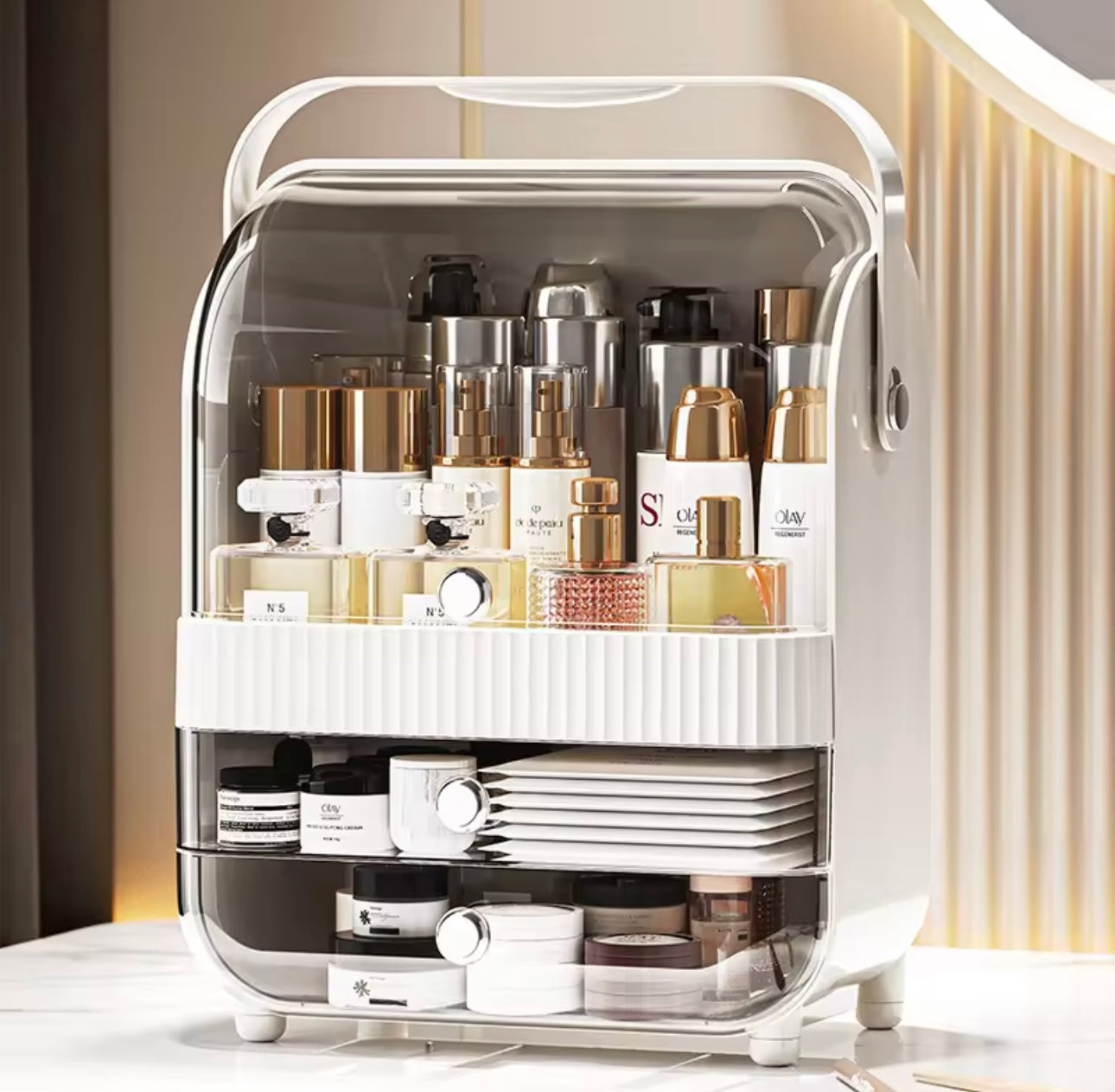 Large Capacity Makeup Organizer with Transparent Drawers