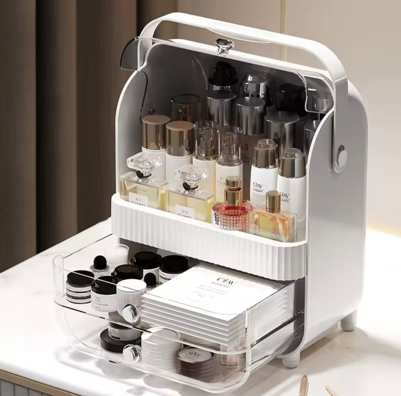 Large Capacity Makeup Organizer with Transparent Drawers