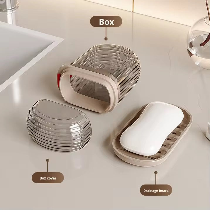 Portable Travel Soap Holder with Drain Tray | Leakproof Soap Storage Case for Home & Travel