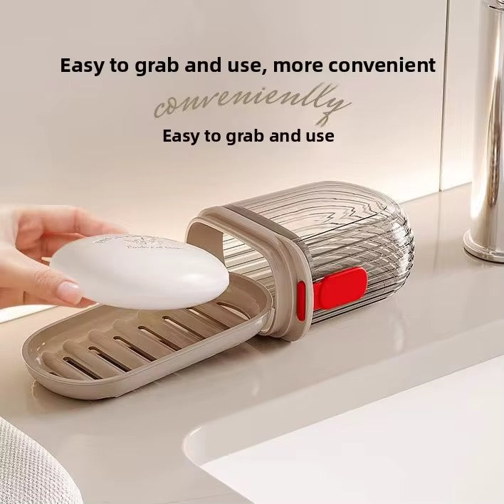 Portable Travel Soap Holder with Drain Tray | Leakproof Soap Storage Case for Home & Travel