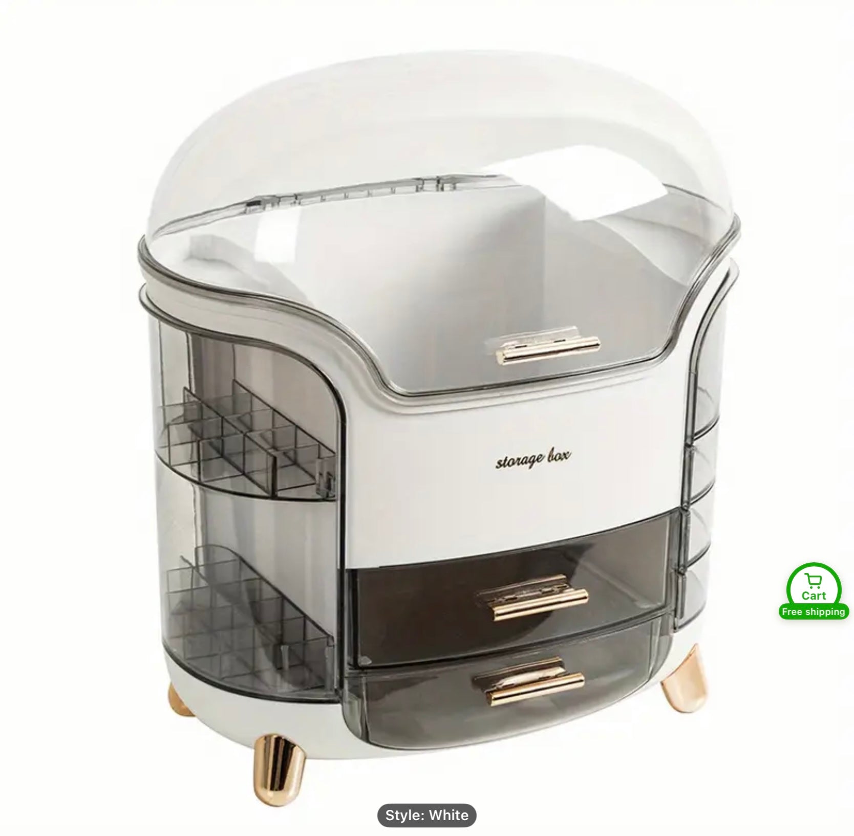 Large Capacity Cosmetic Storage Organizer with Lid,Drawer and Compartments.