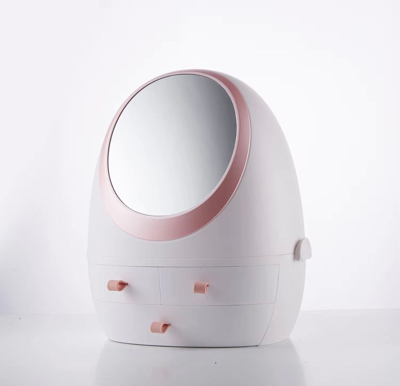 Egg Shape Large Storage Space for Makeup Tools Wth LED Smart Sensor ,Switch Mirror with LED Light for Beauty