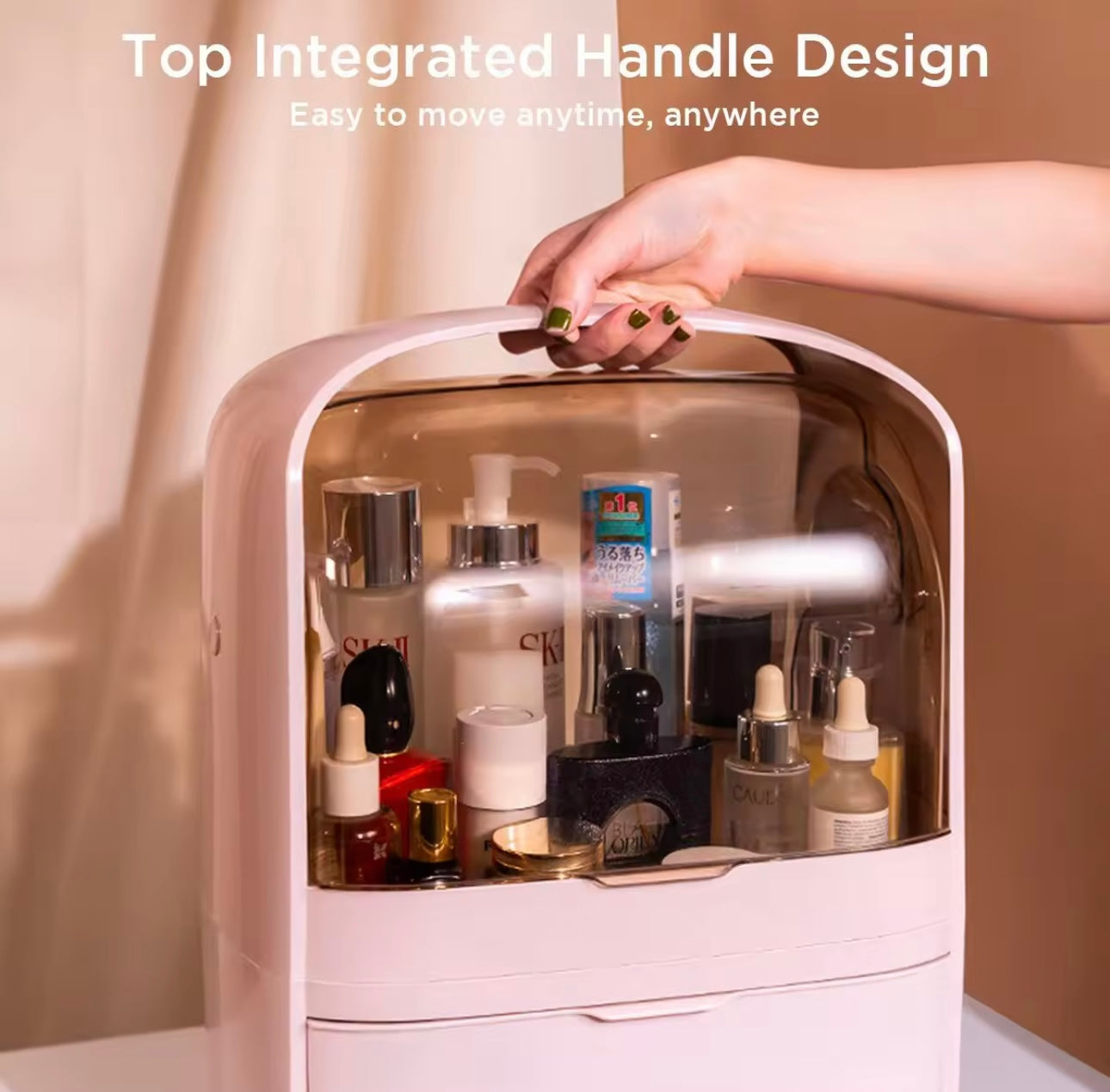 Large Capacity Makeup Organizer Storage Box with Drawers