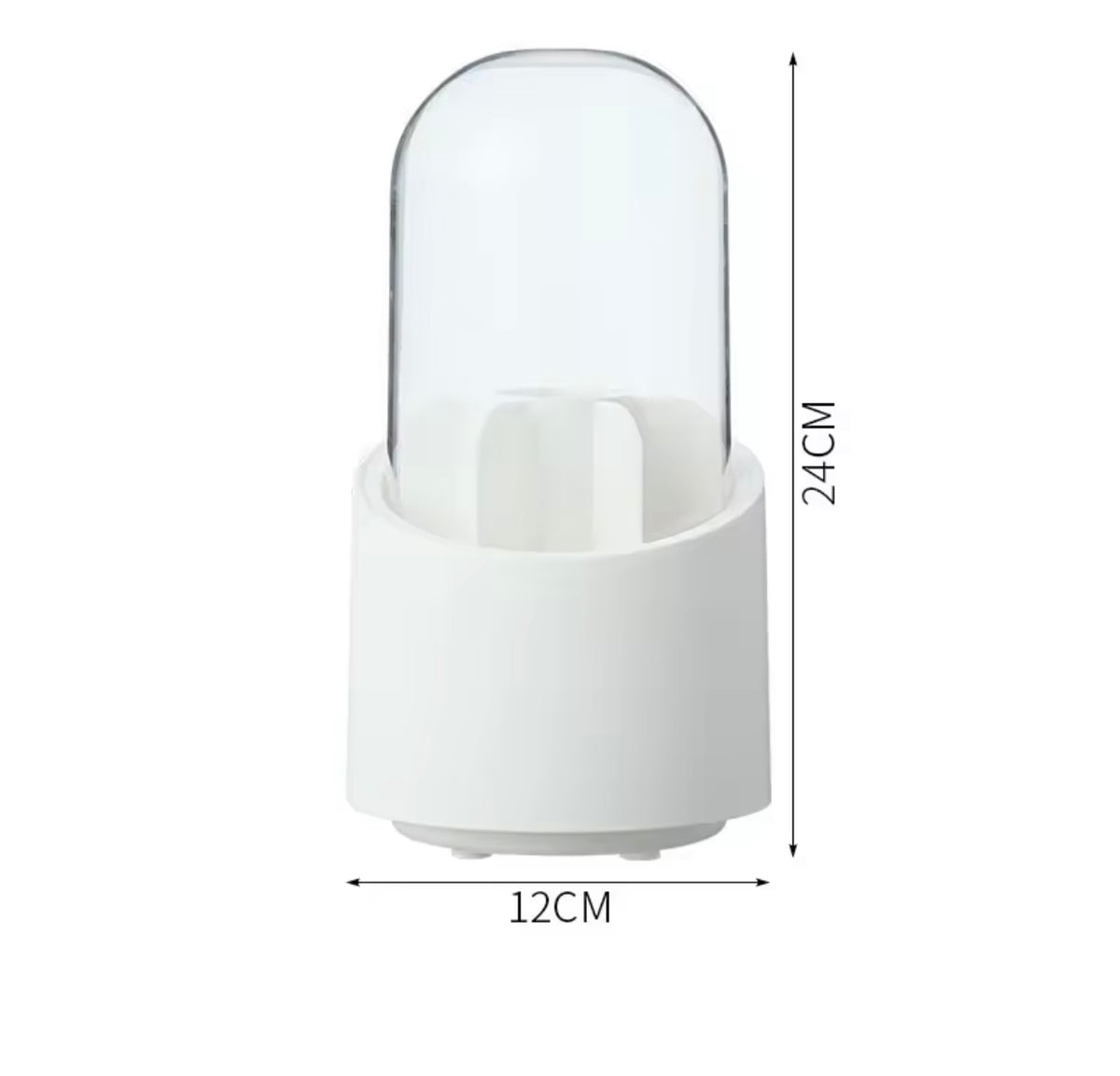 360  Rotating Makeup Brush Organizer with Transparent Lid.