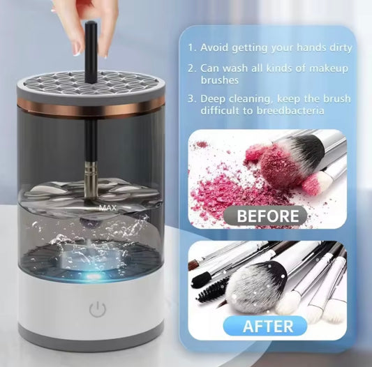 USB-Powered Electric Makeup Brush Cleaner with Multi-Brush Cleaning System