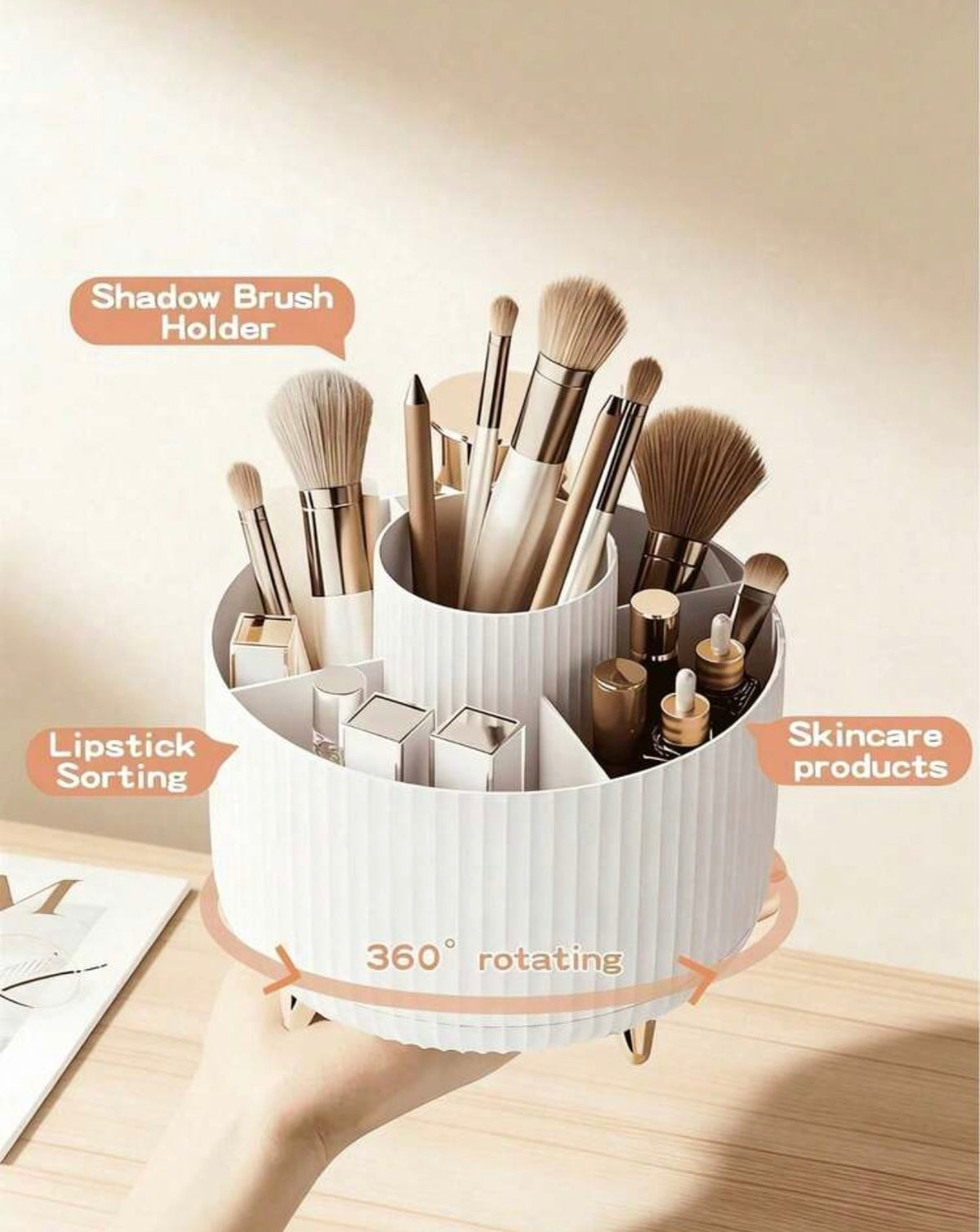 360° Rotating Makeup Organizer