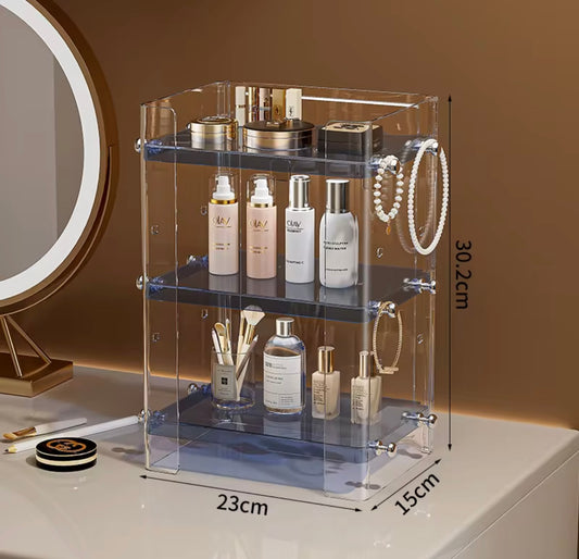 Three Layer Transparent Makeup and Cosmetic Organizer