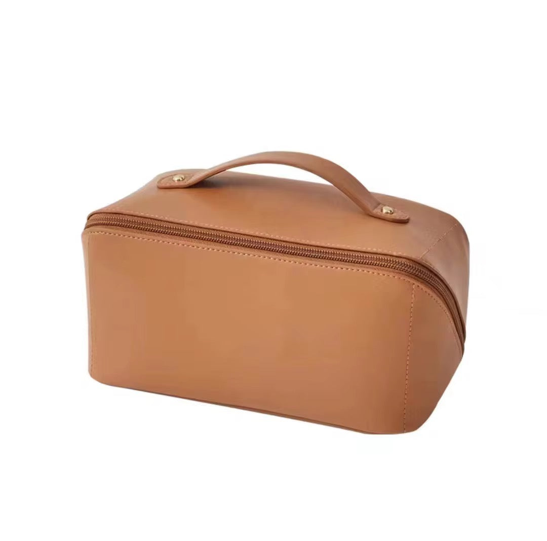 Makeup Travel Bag with Multiple compartments made of Pure Leather